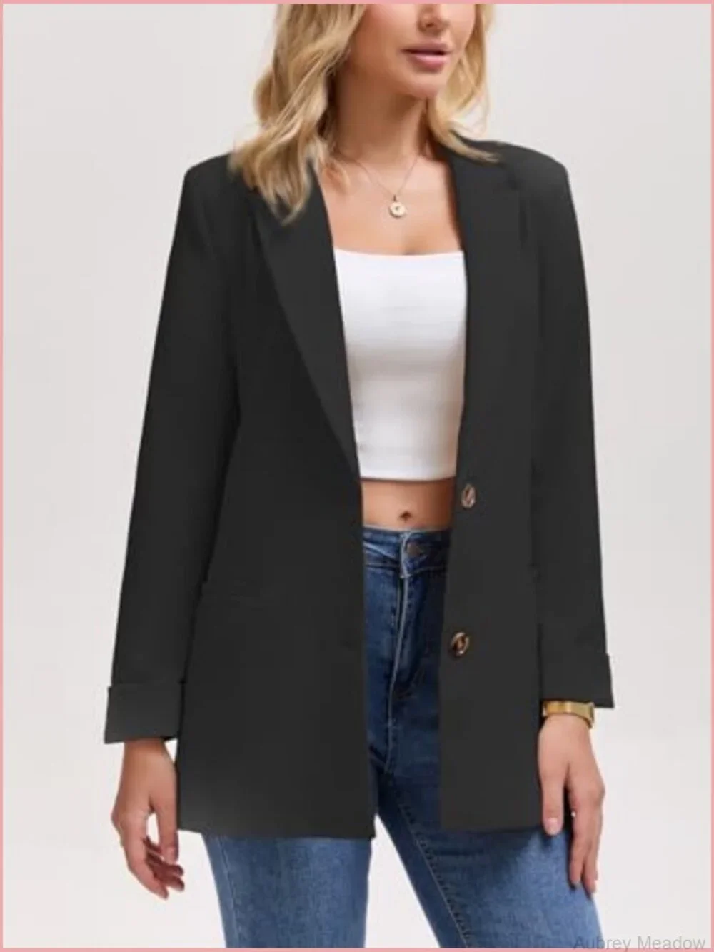 Semi-Tailored Business Casual Blazer 9/10 Sleeve Lightweight Work Office Jacket